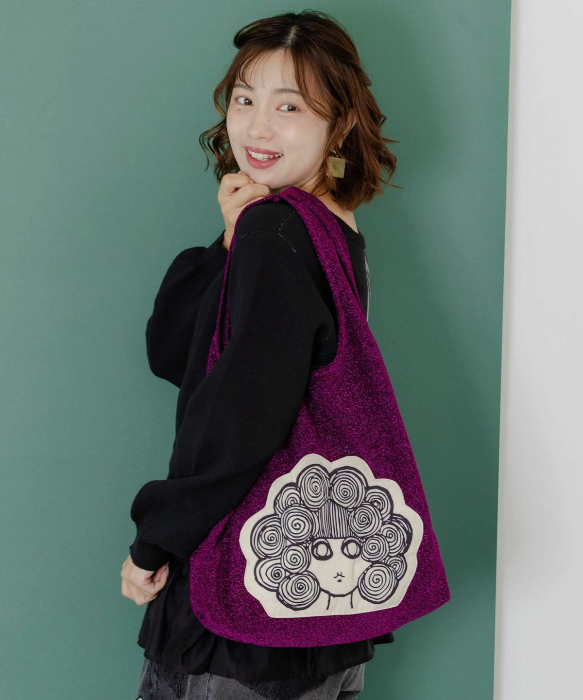 ラメ入りスカラーちゃんハンドバッグ-1