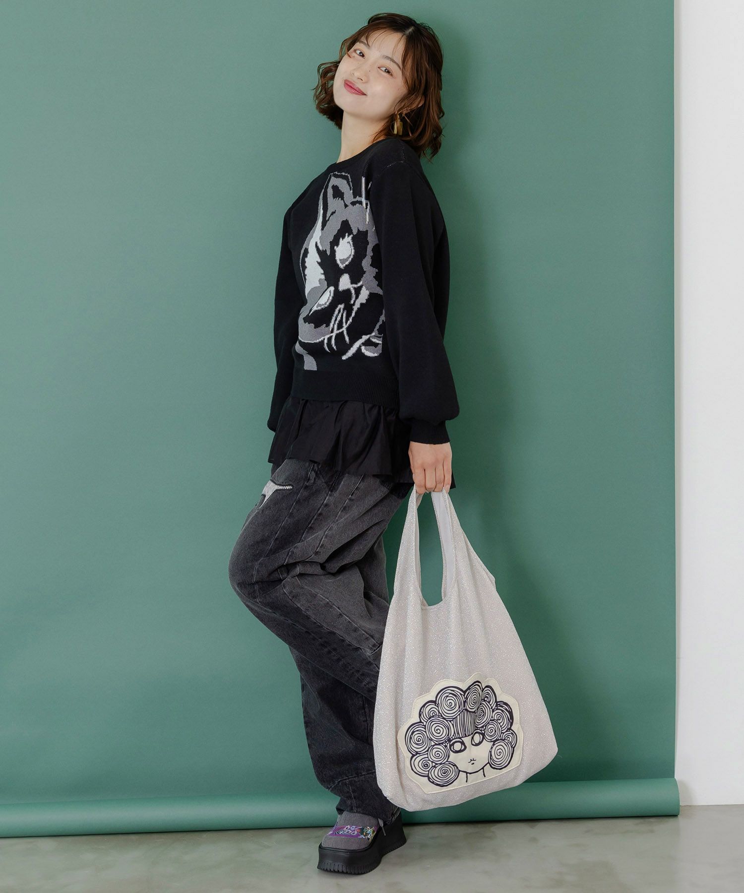 ラメ入りスカラーちゃんハンドバッグ-7