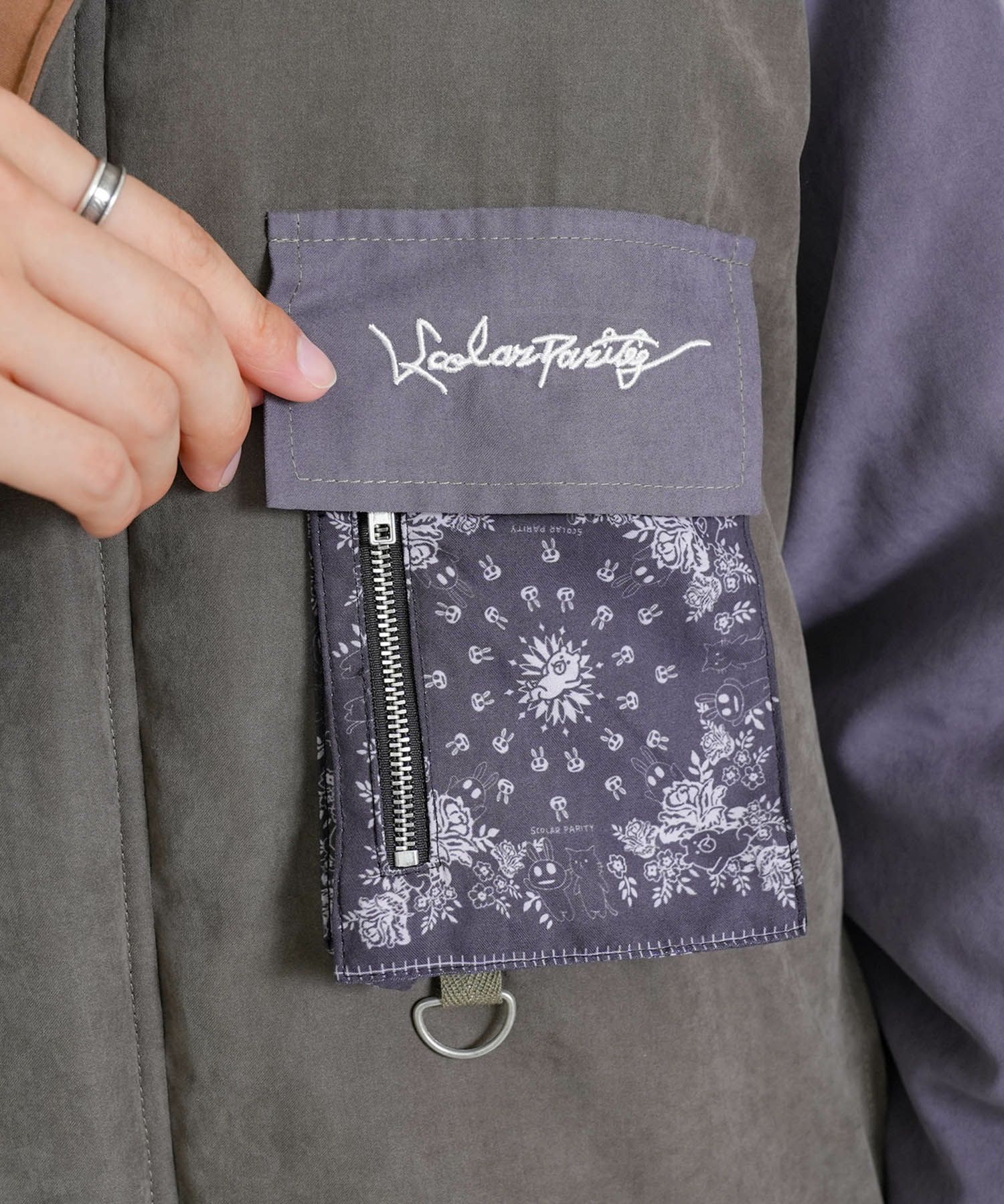 スカラーパリティ　353124：異素材使いの配色切替 中綿キルトジャケット 353124：異素材使いの配色切替 中綿キルトジャケットの通販-ScoLar