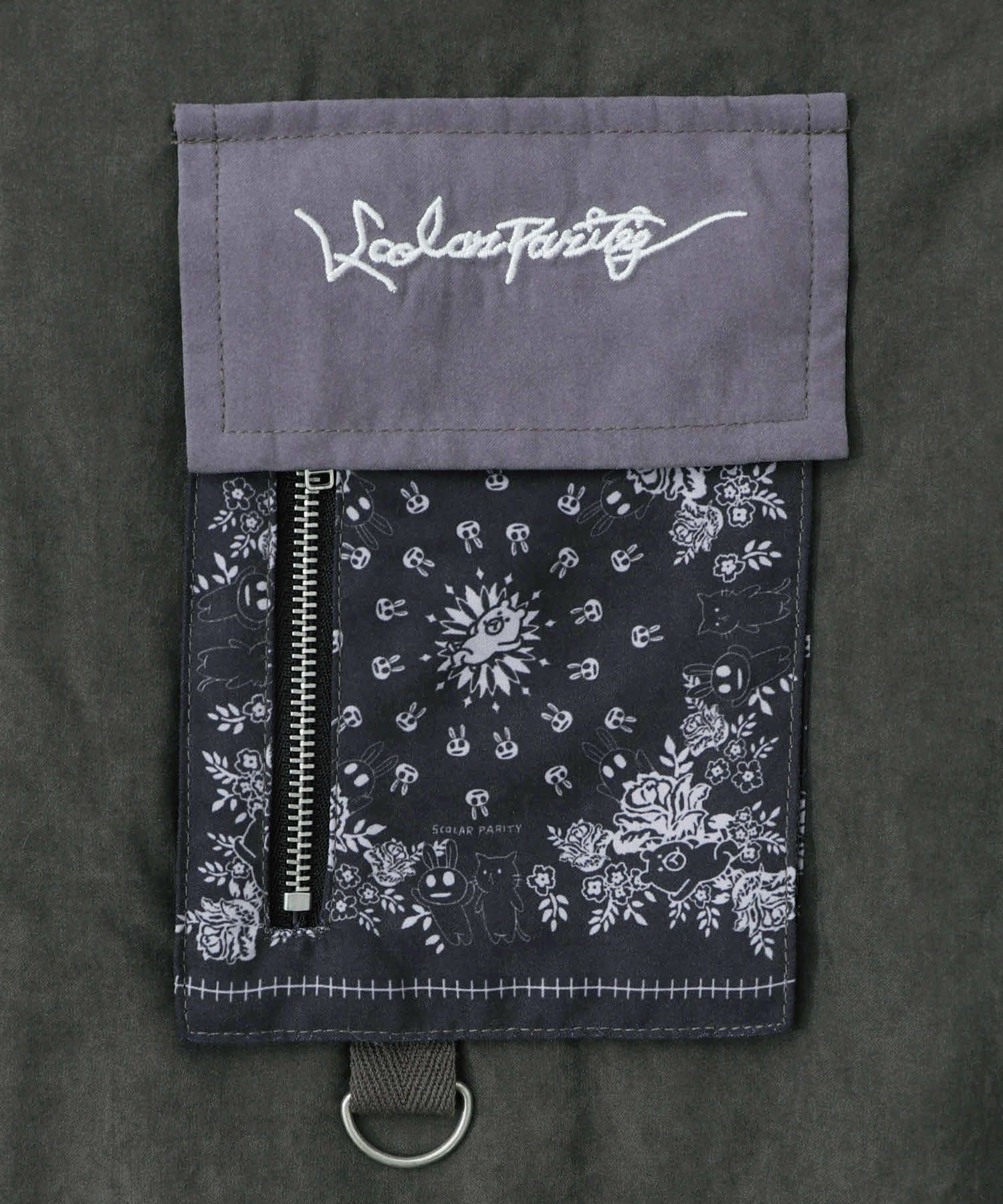 異素材使いの配色切替 中綿キルトジャケット-12