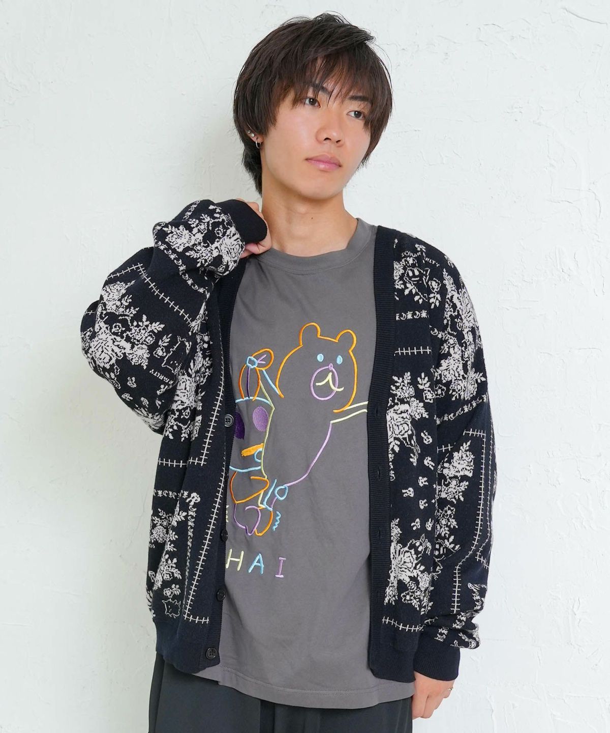 バンダナ柄ジャガードカーディガン-1