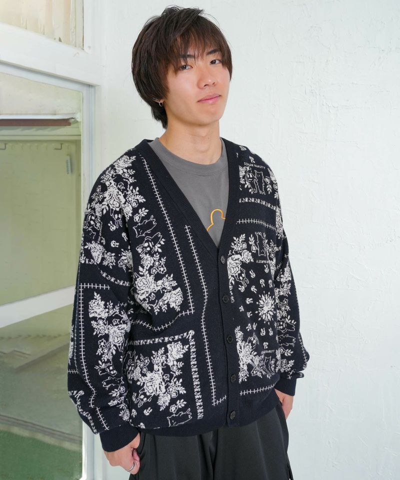 バンダナ柄ジャガードカーディガン-3