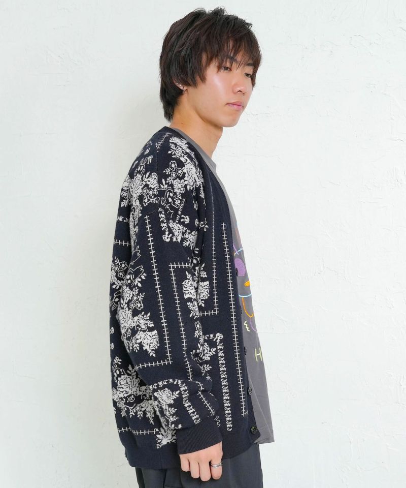 バンダナ柄ジャガードカーディガン-4