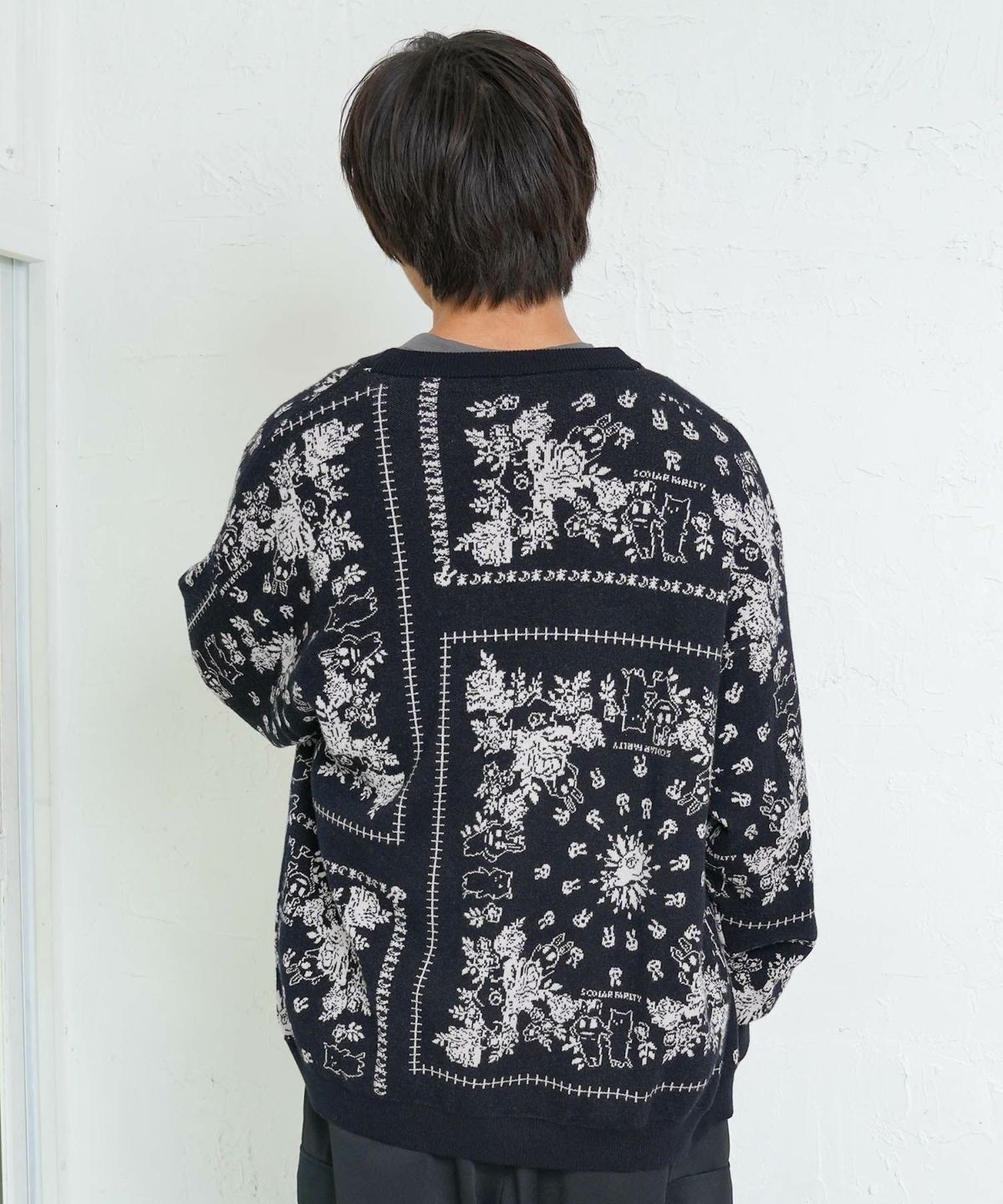 バンダナ柄ジャガードカーディガン-5