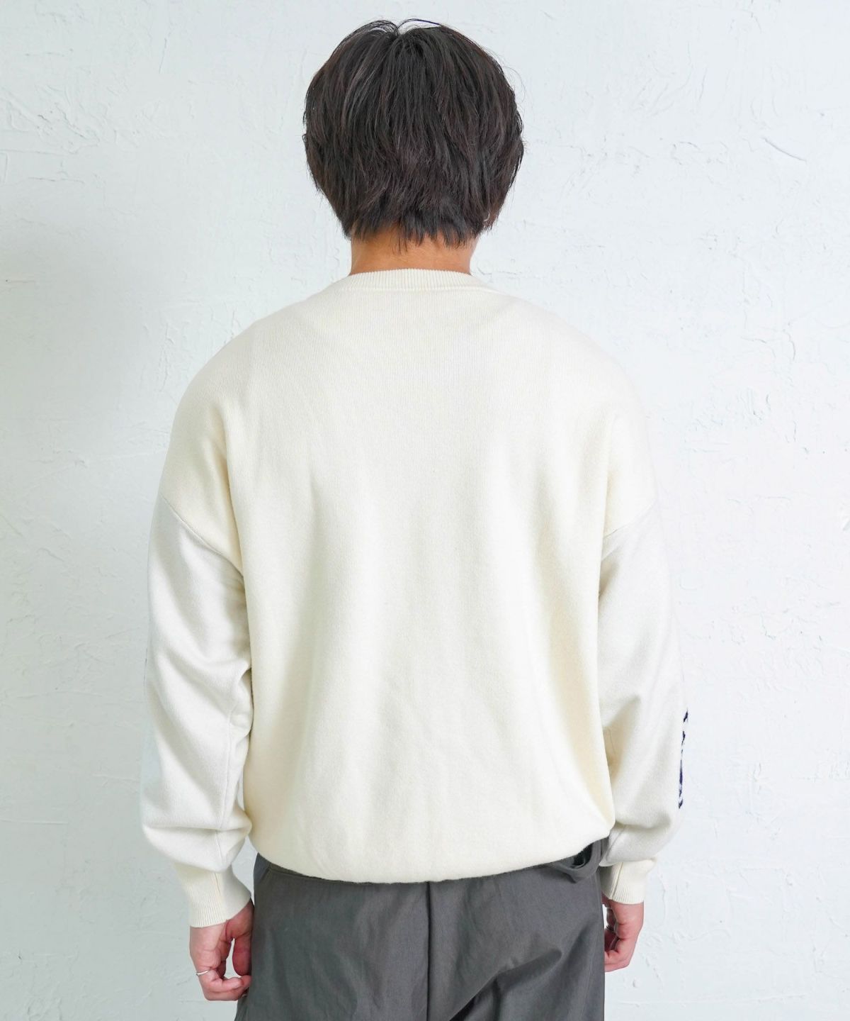 リバーシブルドット絵柄ニットプルオーバー-5