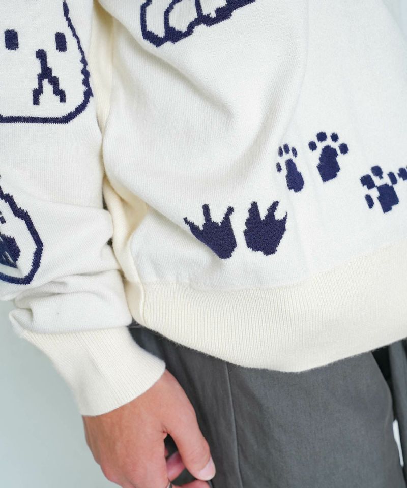 リバーシブルドット絵柄ニットプルオーバー-8