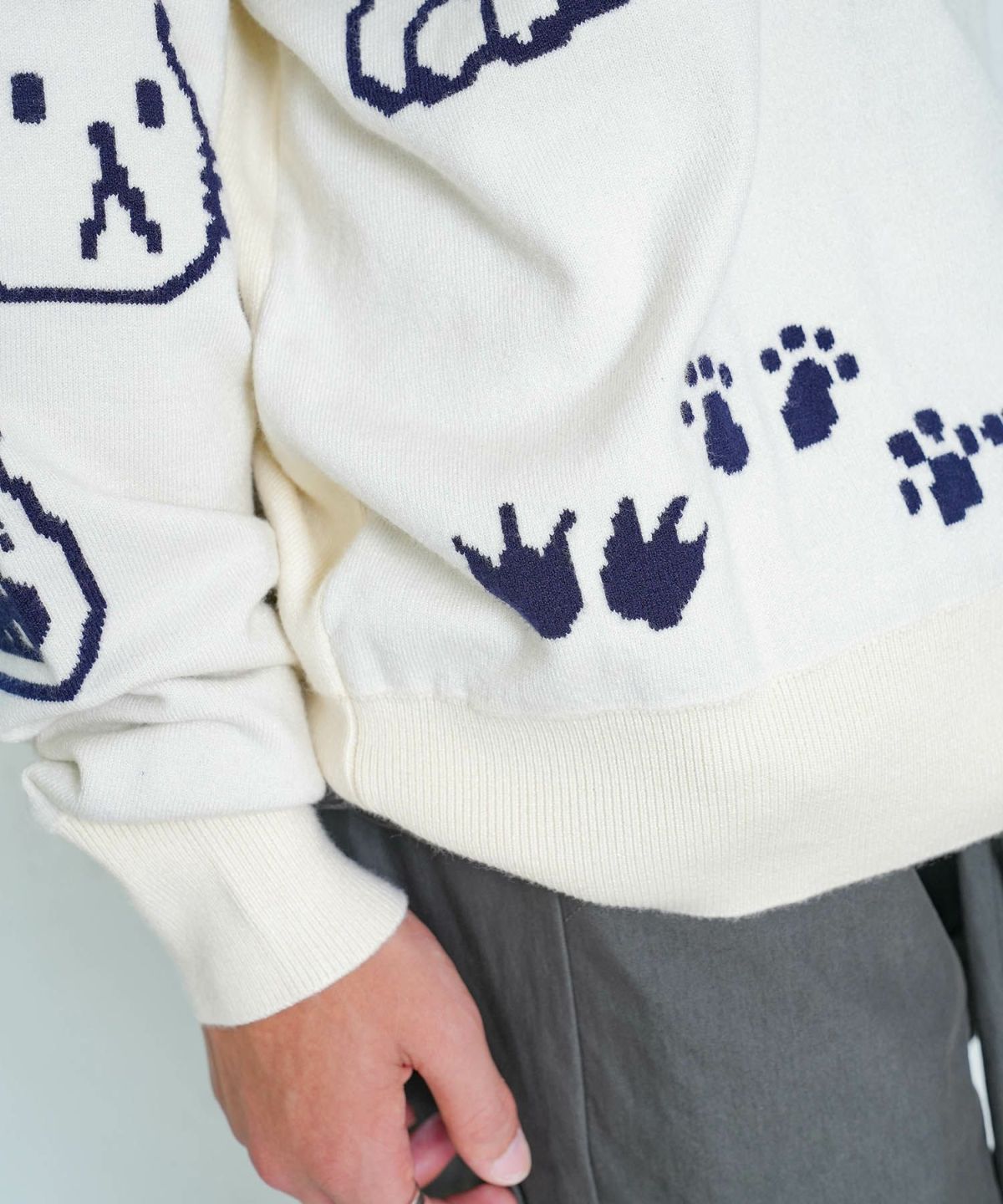 リバーシブルドット絵柄ニットプルオーバー-8