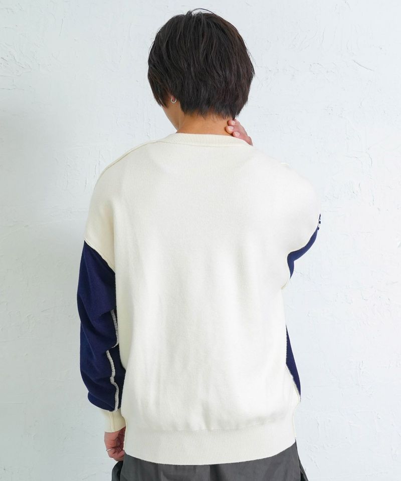 リバーシブルドット絵柄ニットプルオーバー-11