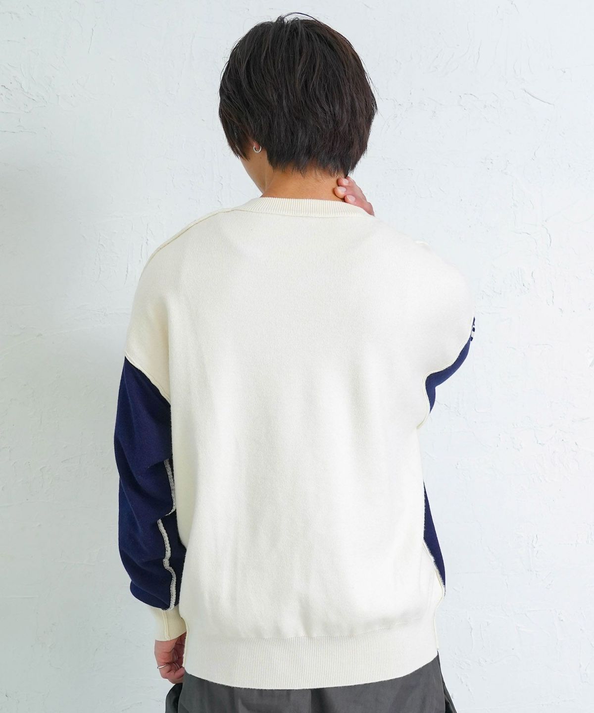 リバーシブルドット絵柄ニットプルオーバー-11