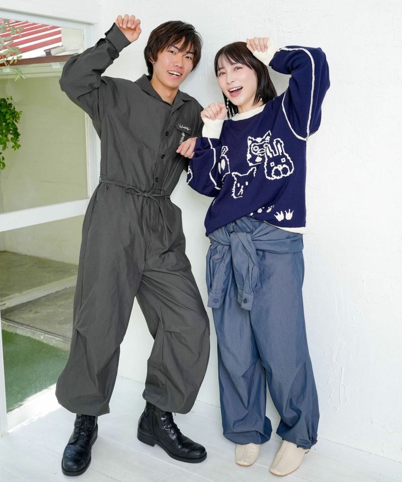 リバーシブルドット絵柄ニットプルオーバー-17