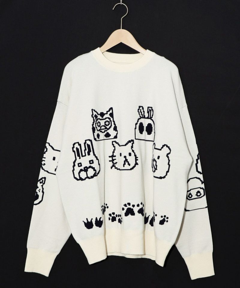 リバーシブルドット絵柄ニットプルオーバー-18