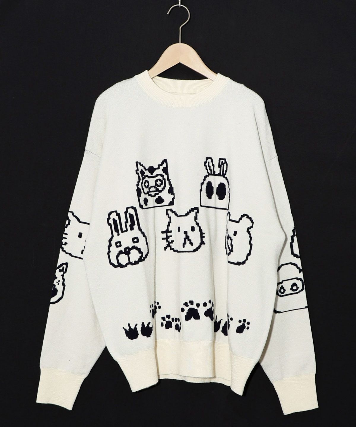 リバーシブルドット絵柄ニットプルオーバー-18