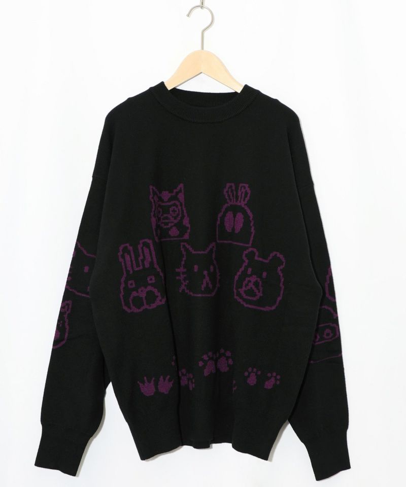 リバーシブルドット絵柄ニットプルオーバー-21