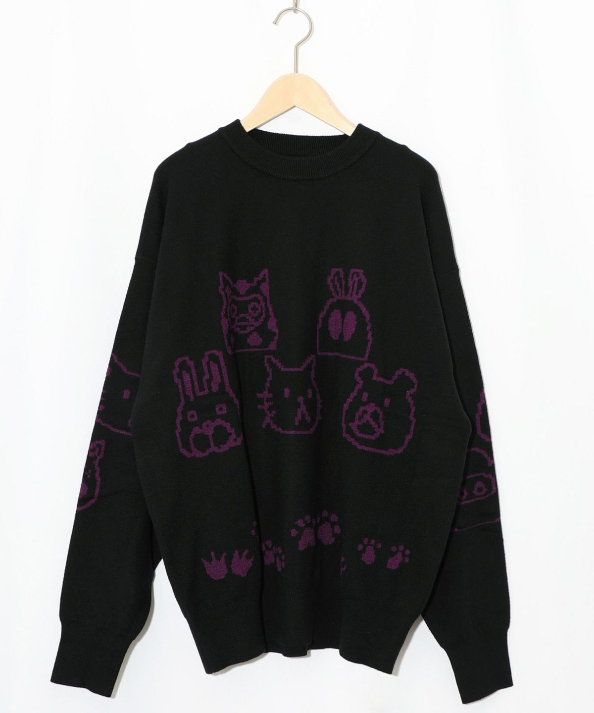 リバーシブルドット絵柄ニットプルオーバー-21