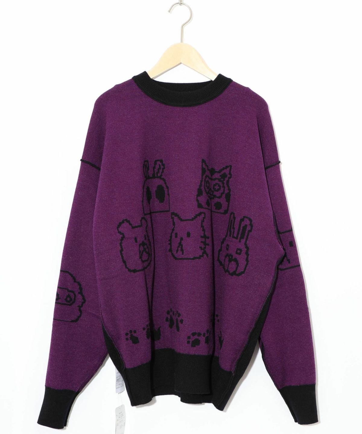 リバーシブルドット絵柄ニットプルオーバー-22