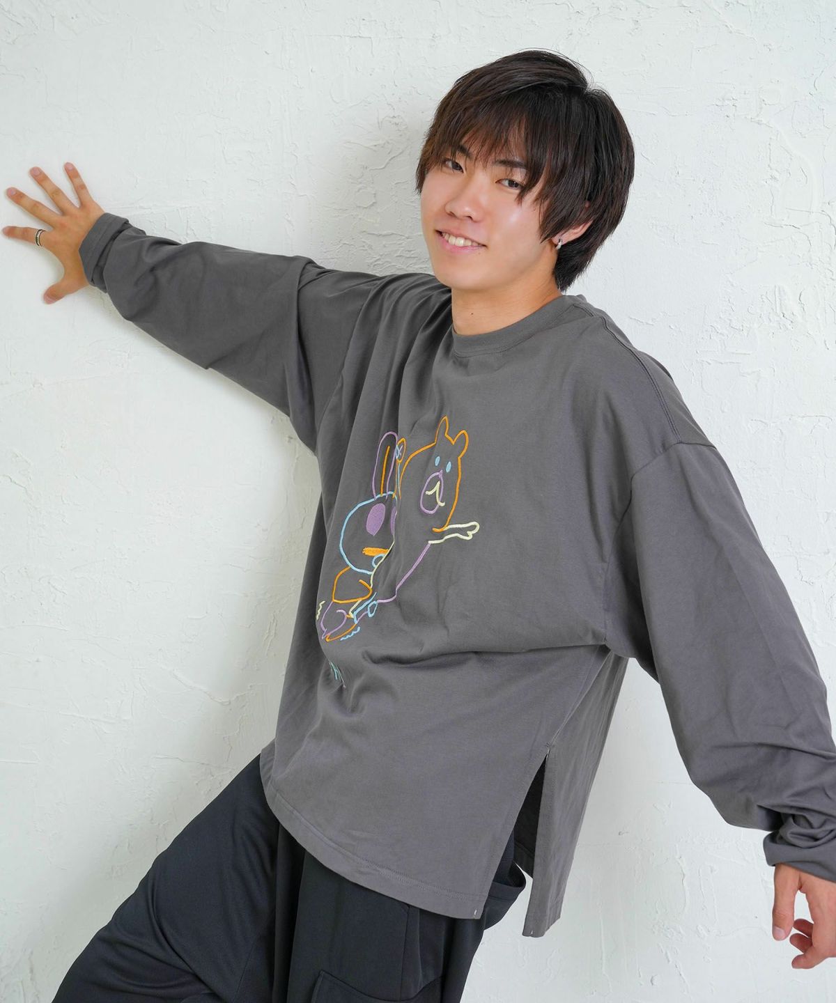 組体操クマうさぎ刺繍プルオーバー-4