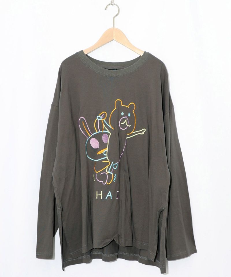 組体操クマうさぎ刺繍プルオーバー-10