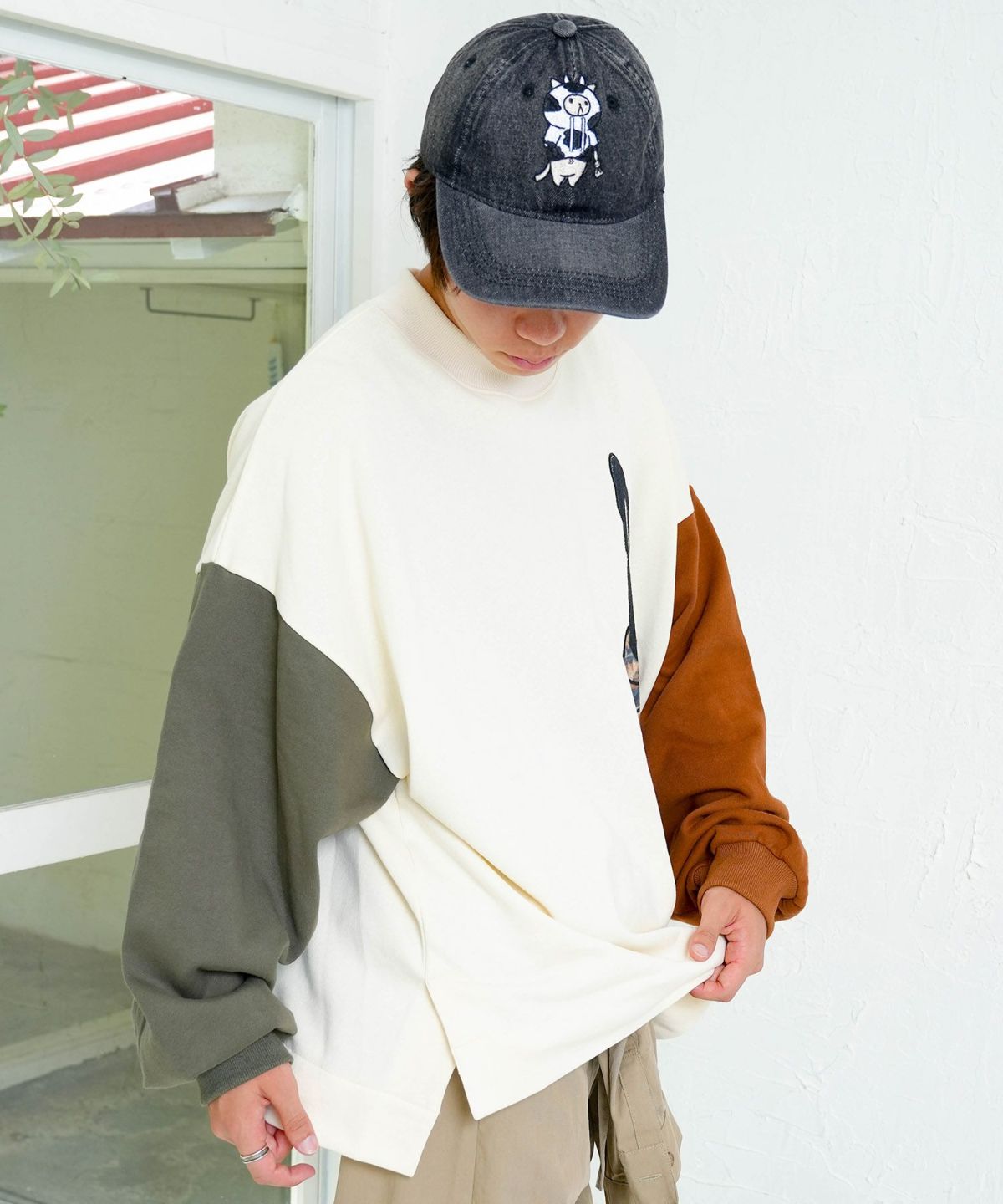 冬支度もけラビル配色プルオーバー-5