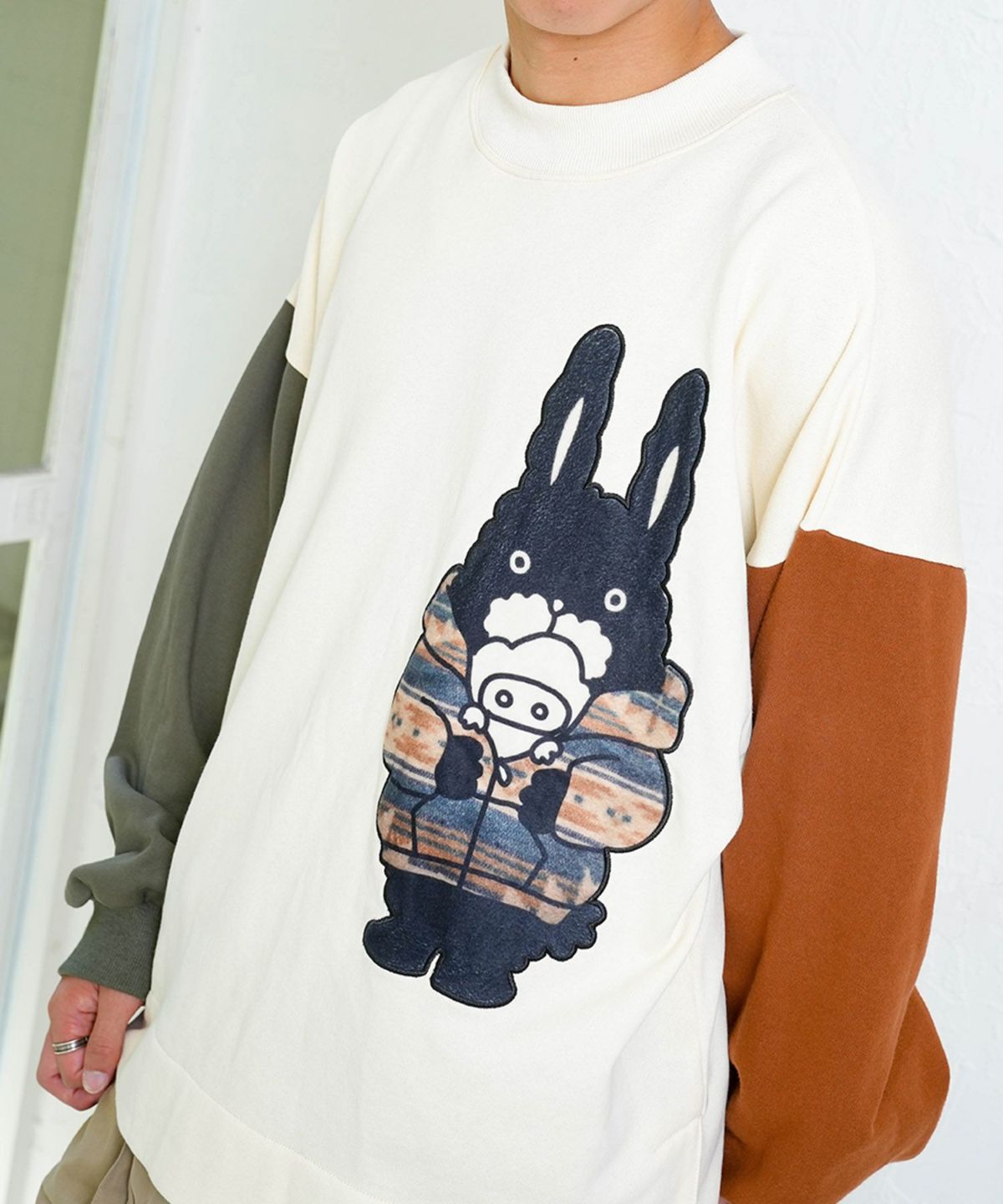 冬支度もけラビル配色プルオーバー-7