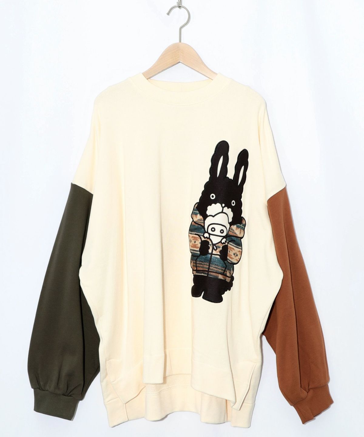 冬支度もけラビル配色プルオーバー-10