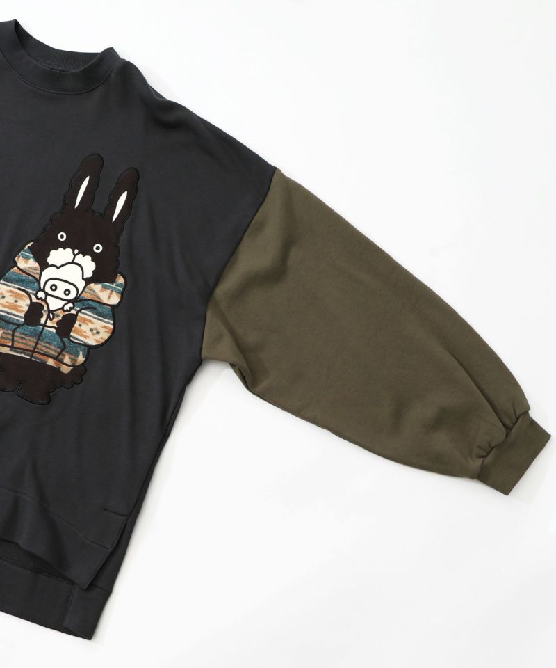 冬支度もけラビル配色プルオーバー-15