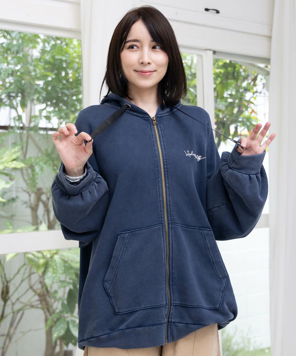 落書き風裏毛スノーウォッシュパーカー-1