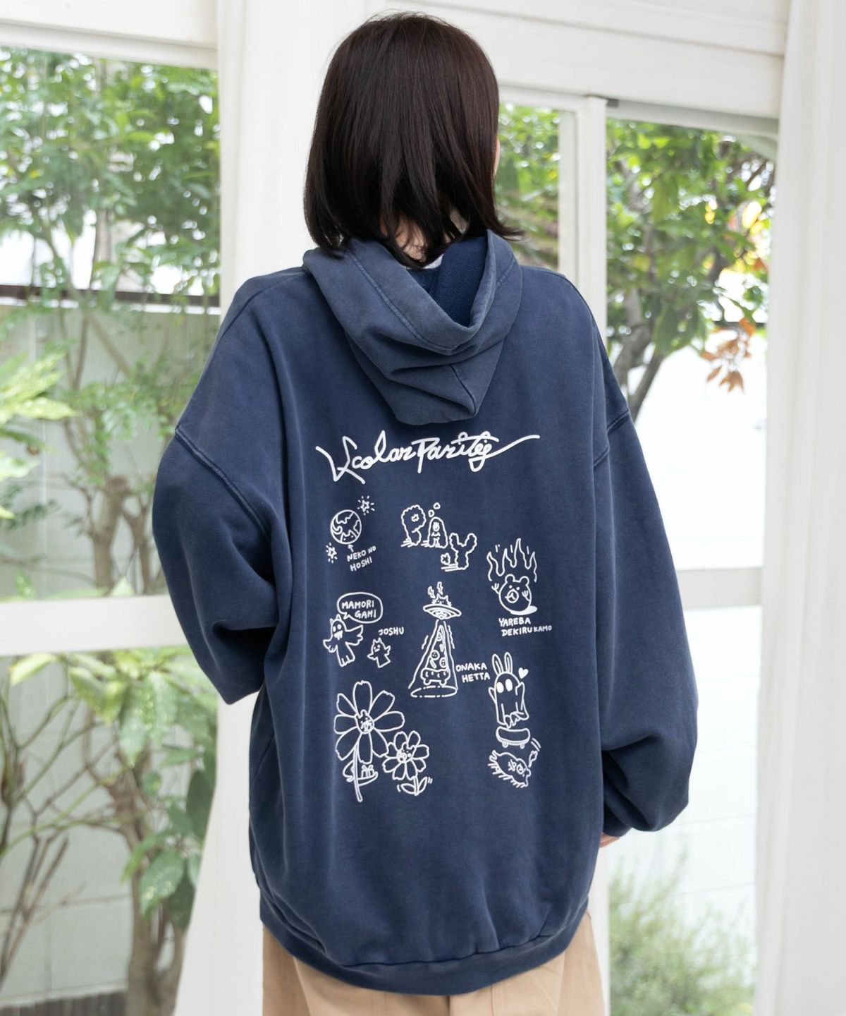 落書き風裏毛スノーウォッシュパーカー-6