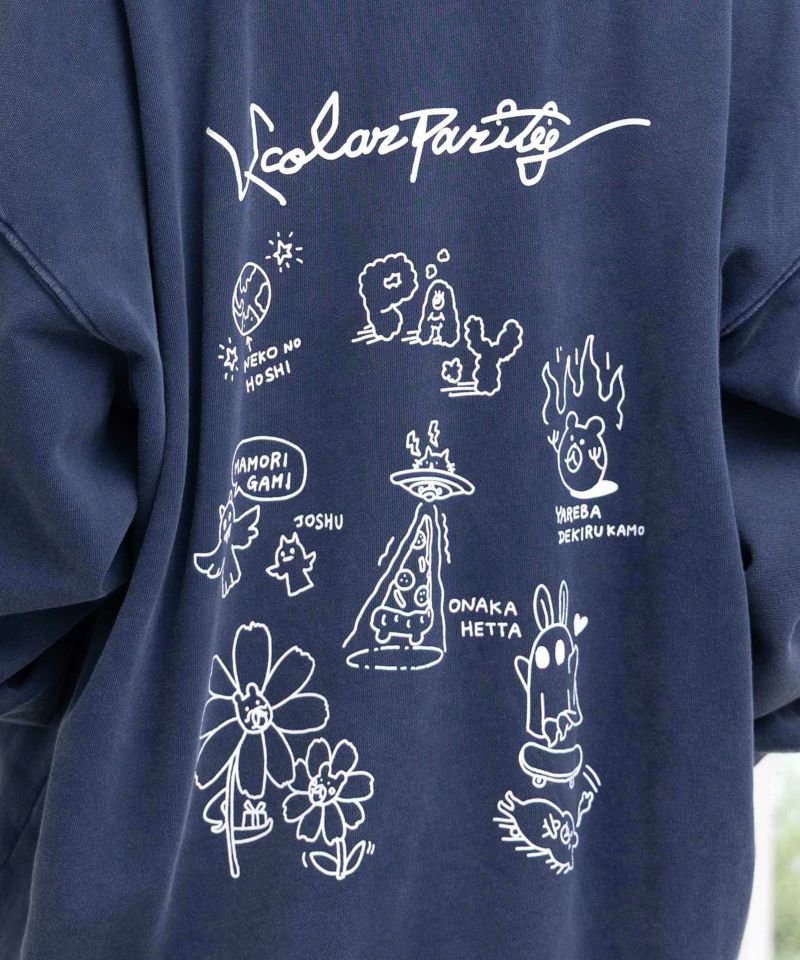 落書き風裏毛スノーウォッシュパーカー-8