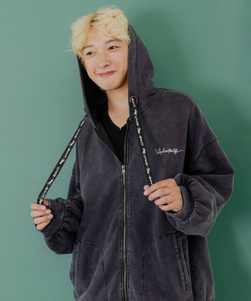 落書き風裏毛スノーウォッシュパーカー-9