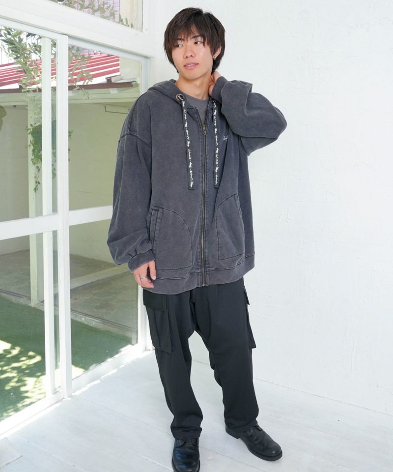 落書き風裏毛スノーウォッシュパーカー-13