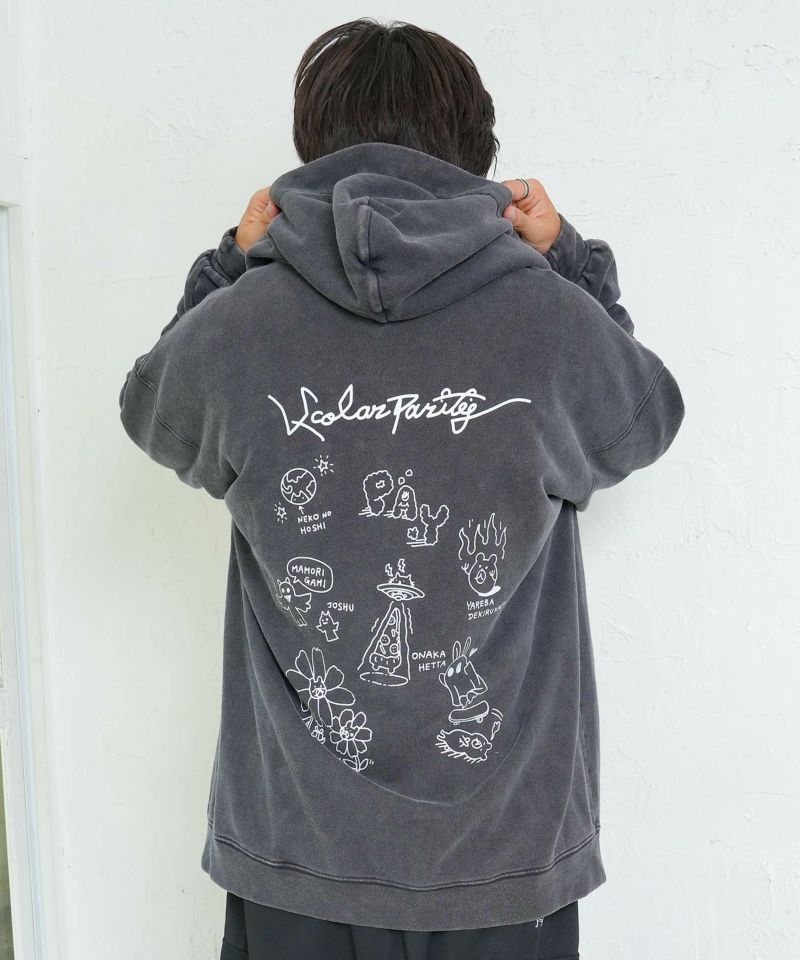 落書き風裏毛スノーウォッシュパーカー-14