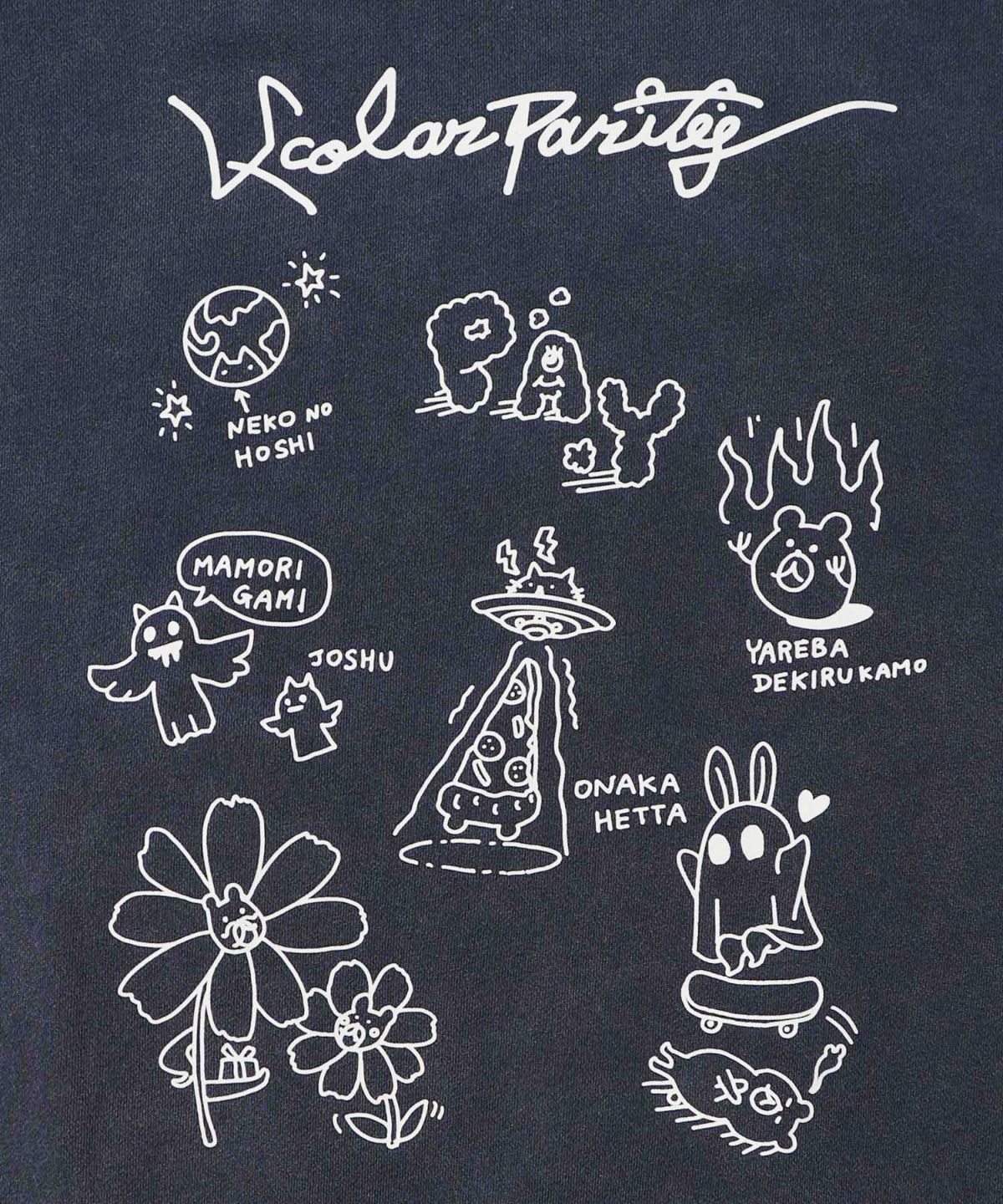 落書き風裏毛スノーウォッシュパーカー-22