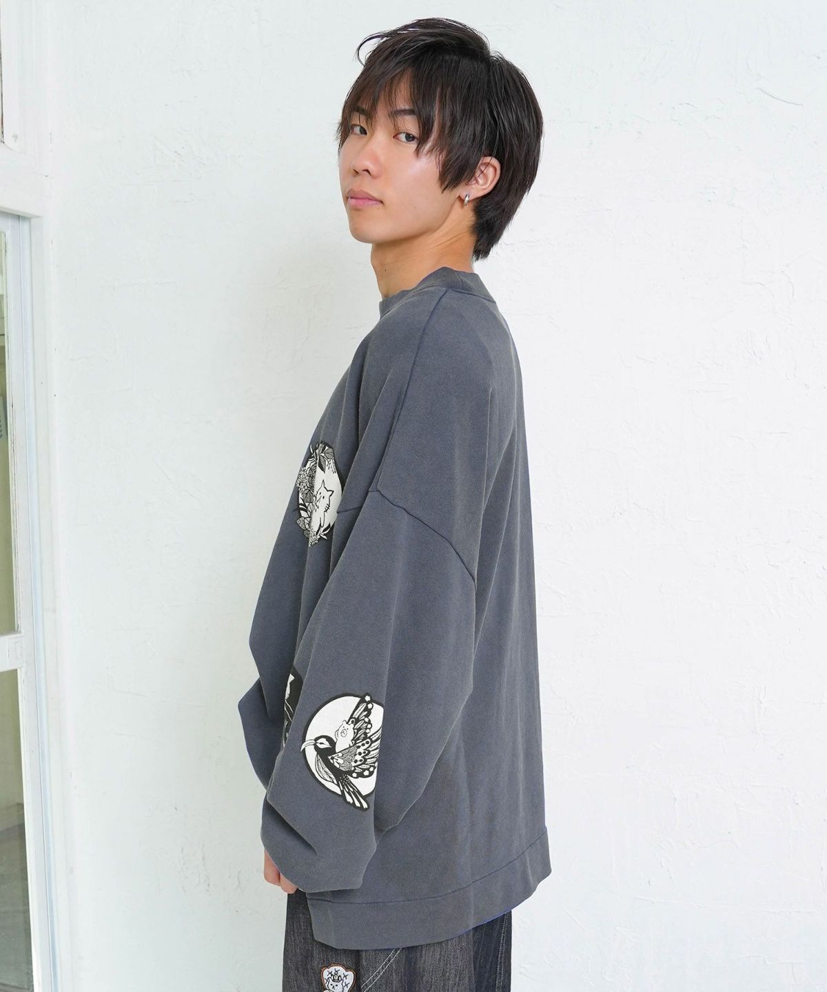 抜染Parity和柄裏毛プルオーバー-4