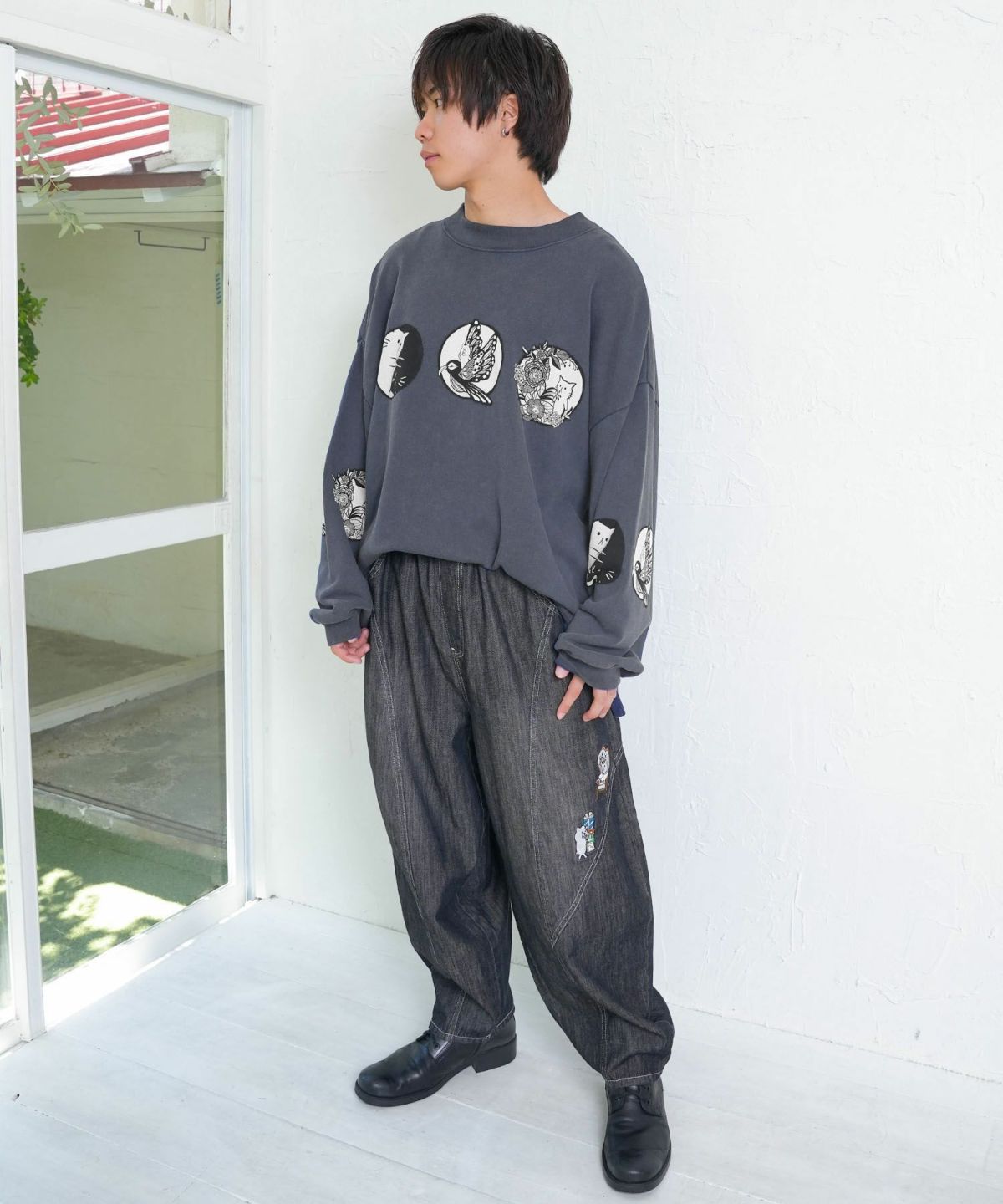 抜染Parity和柄裏毛プルオーバー-6