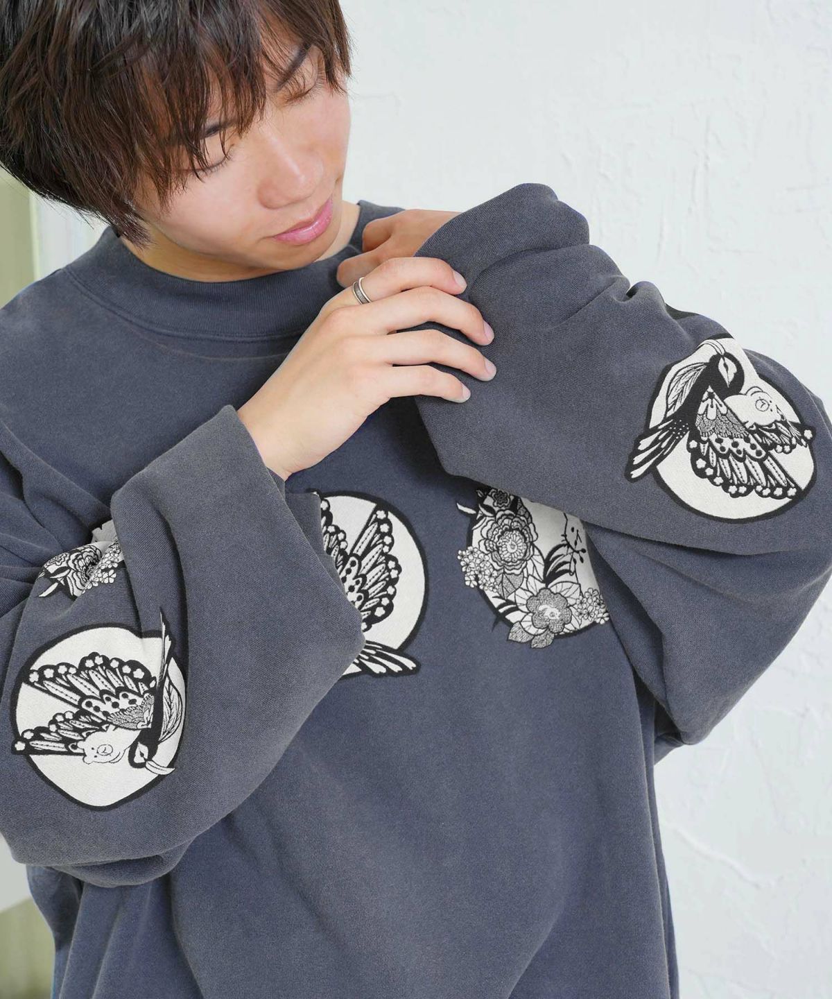 抜染Parity和柄裏毛プルオーバー-7