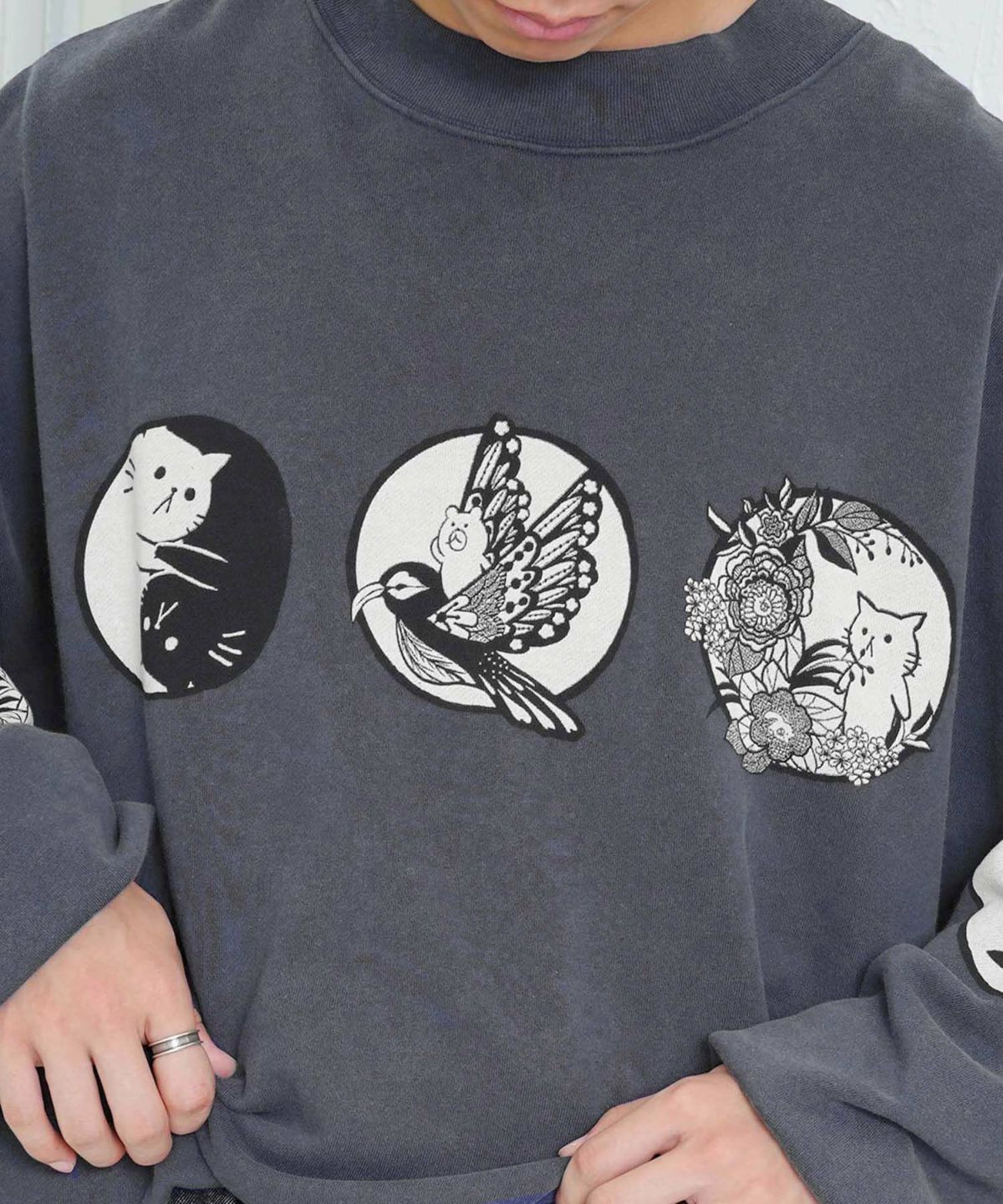 抜染Parity和柄裏毛プルオーバー-8