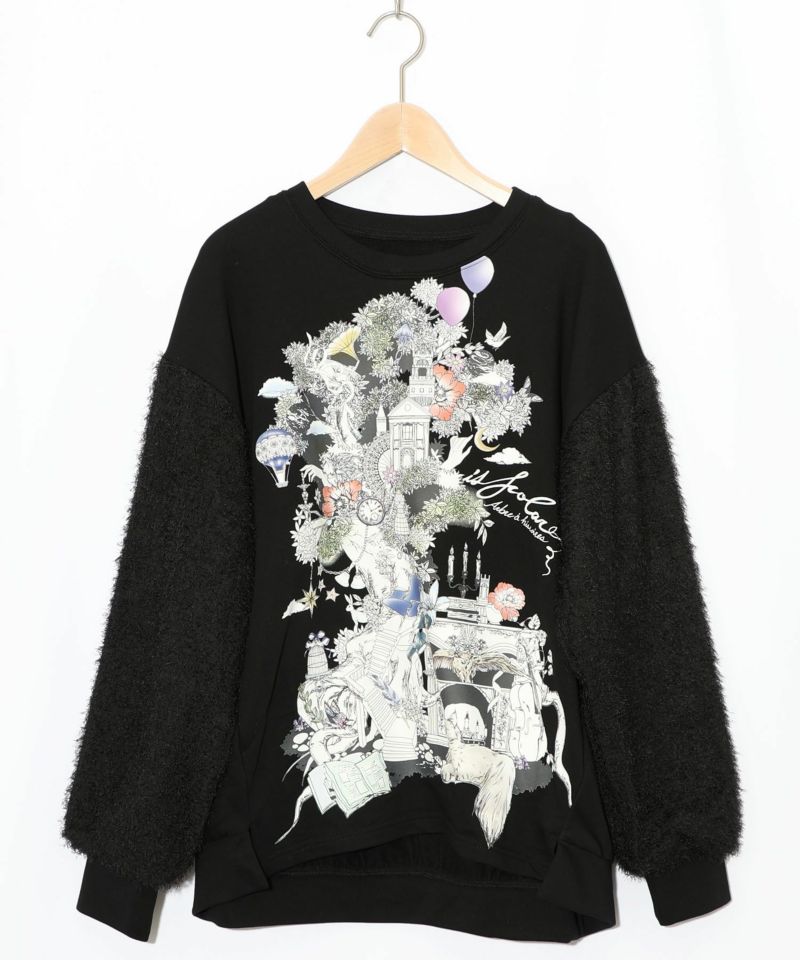 フリンジシフォン切替裏毛プルオーバー-12