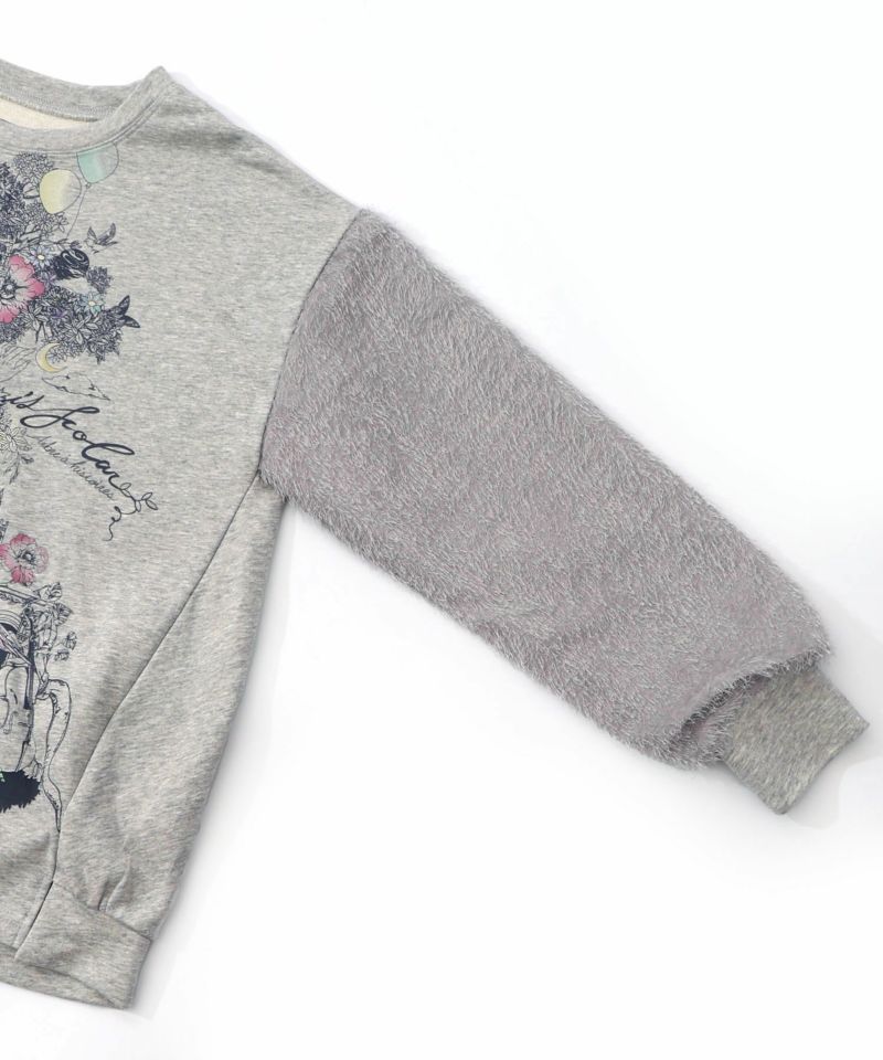 フリンジシフォン切替裏毛プルオーバー-15