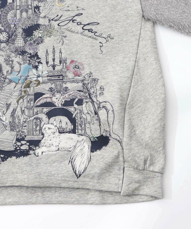 フリンジシフォン切替裏毛プルオーバー-16