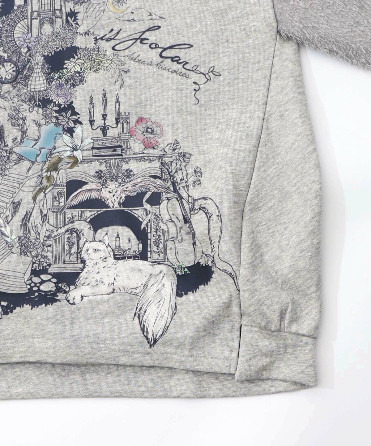 フリンジシフォン切替裏毛プルオーバー-16