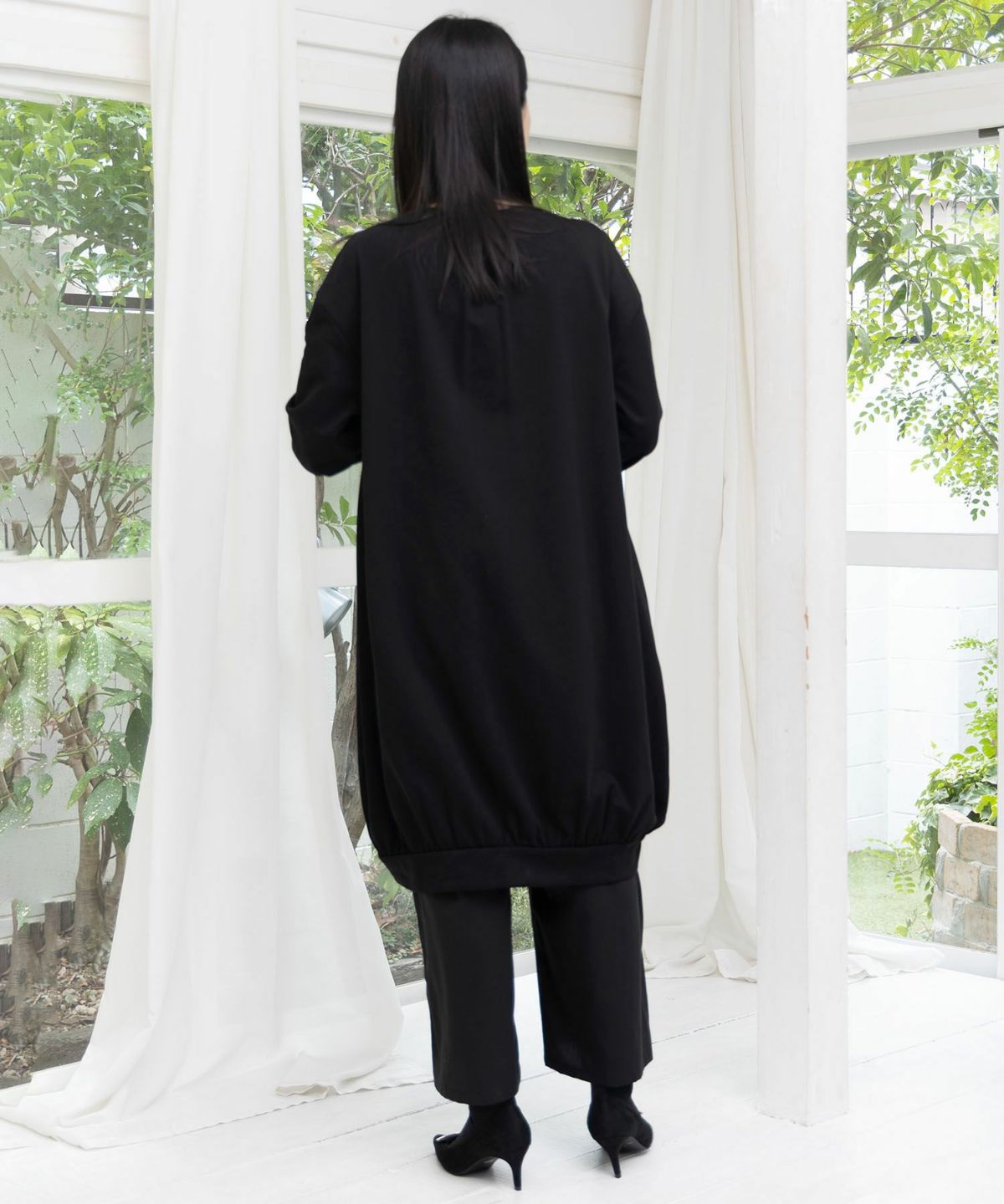 異素材ミックス裏毛アシメワンピース-4