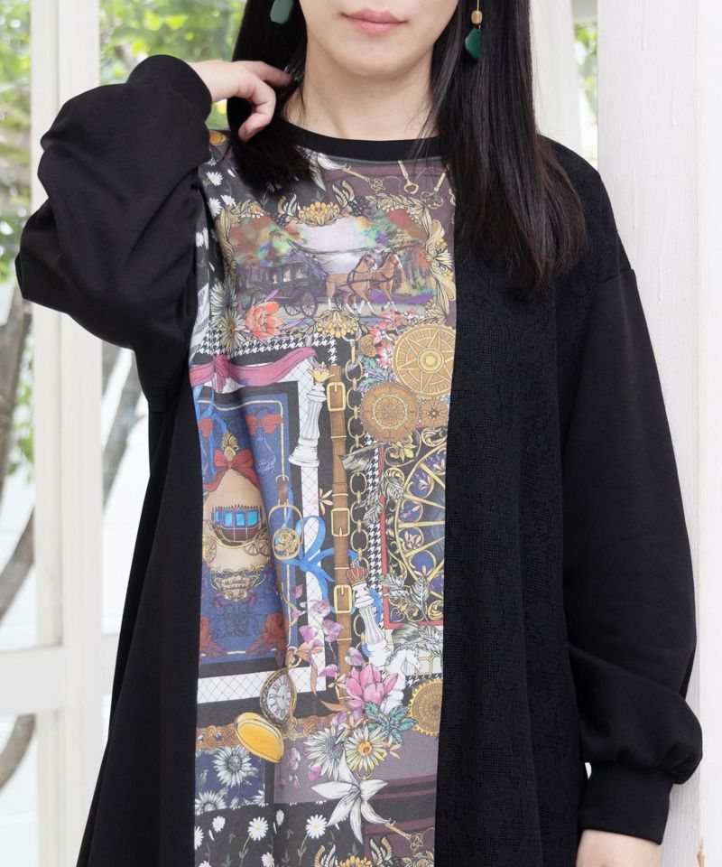 異素材ミックス裏毛アシメワンピース-6