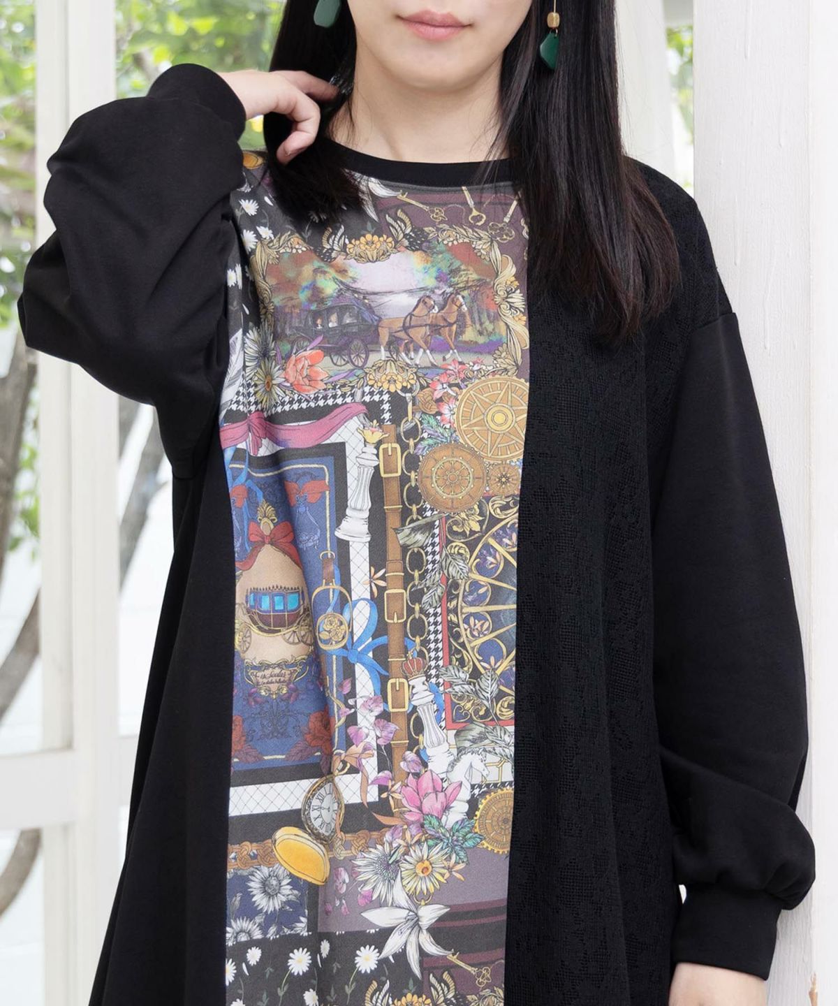 異素材ミックス裏毛アシメワンピース-6