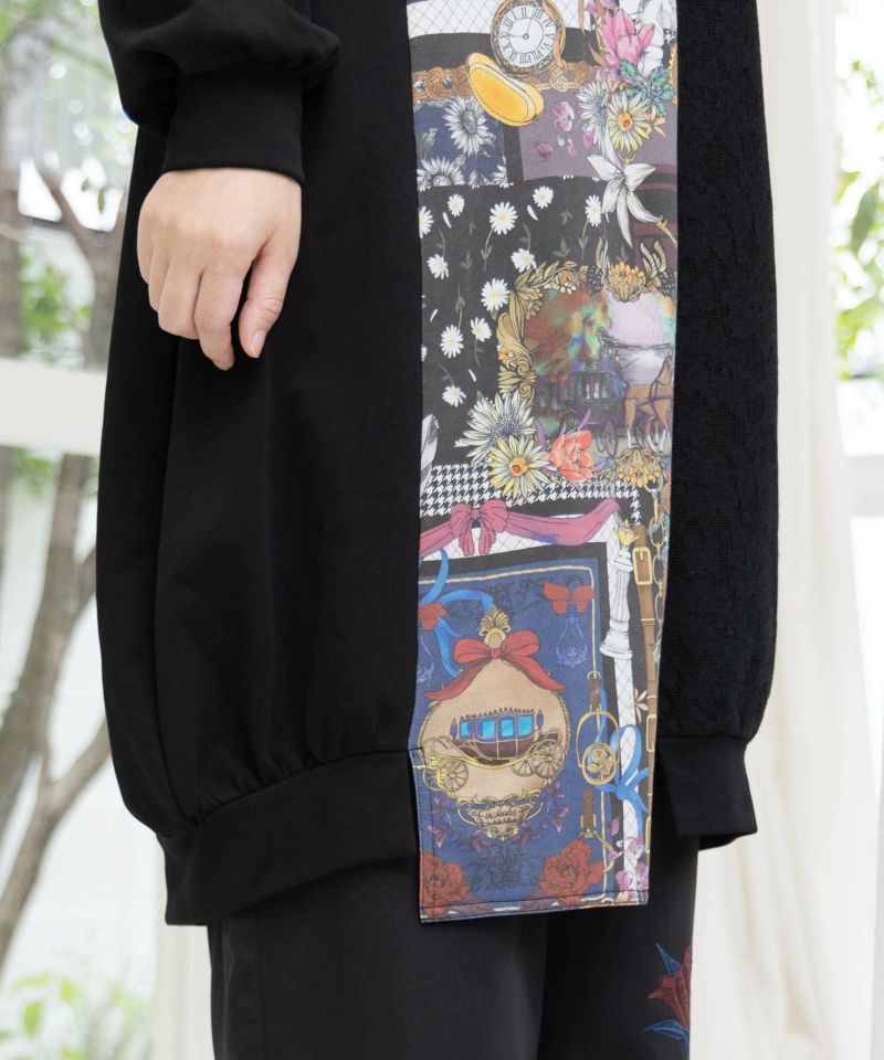 異素材ミックス裏毛アシメワンピース-7