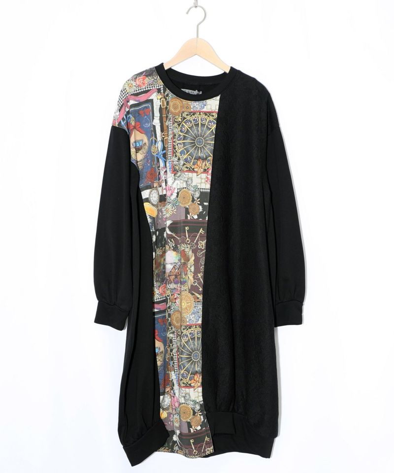 異素材ミックス裏毛アシメワンピース-8