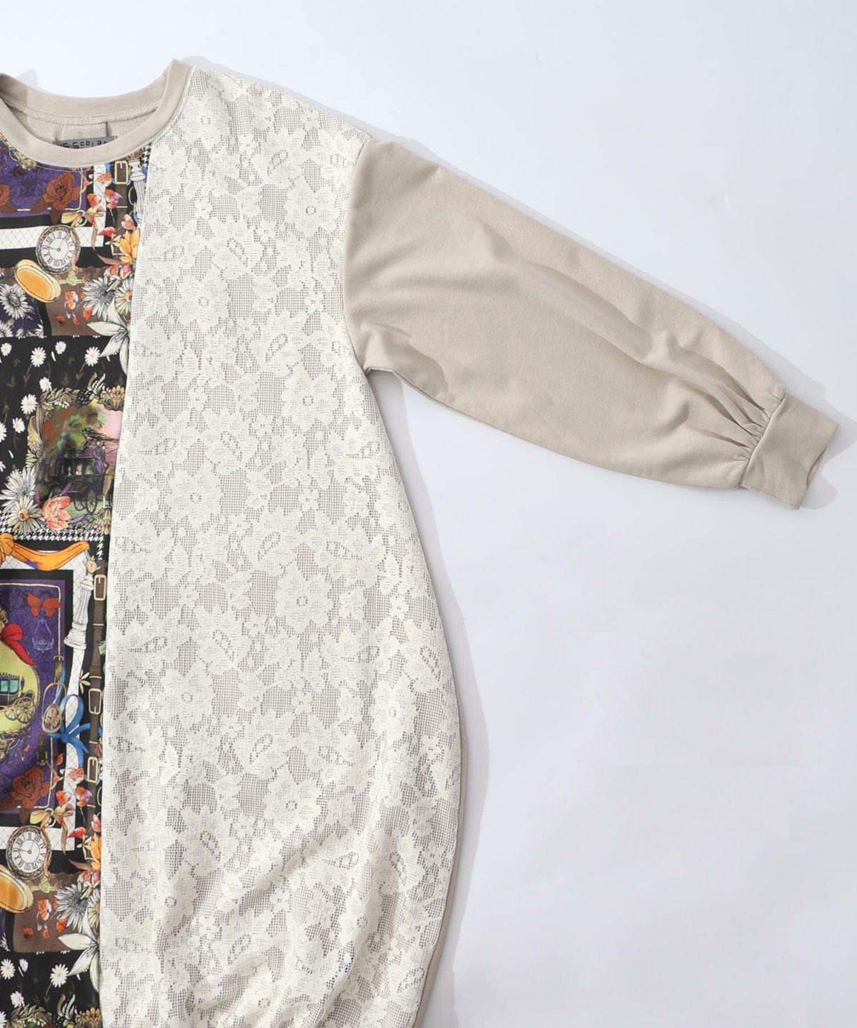 異素材ミックス裏毛アシメワンピース-15