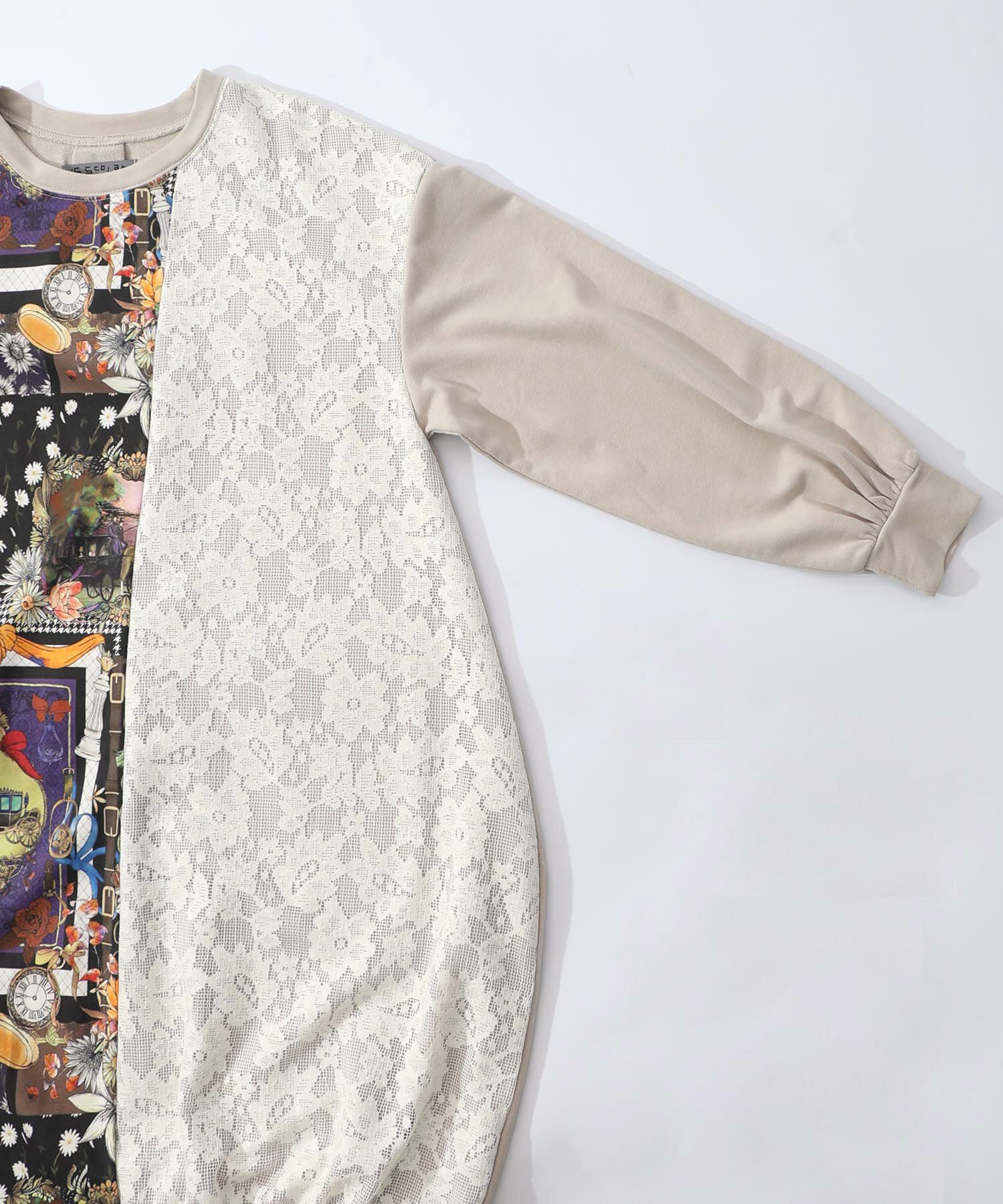 異素材ミックス裏毛アシメワンピース-15