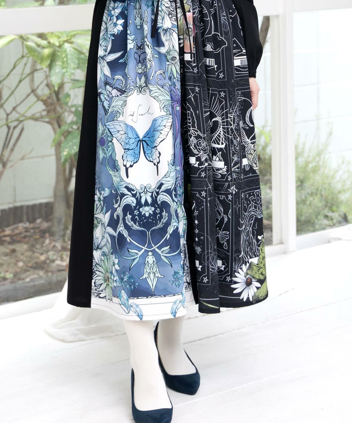 星×タロットコラージュ柄シャツワンピ-8