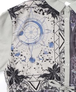 星×タロットコラージュ柄シャツワンピ-11