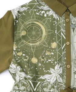 星×タロットコラージュ柄シャツワンピ-15